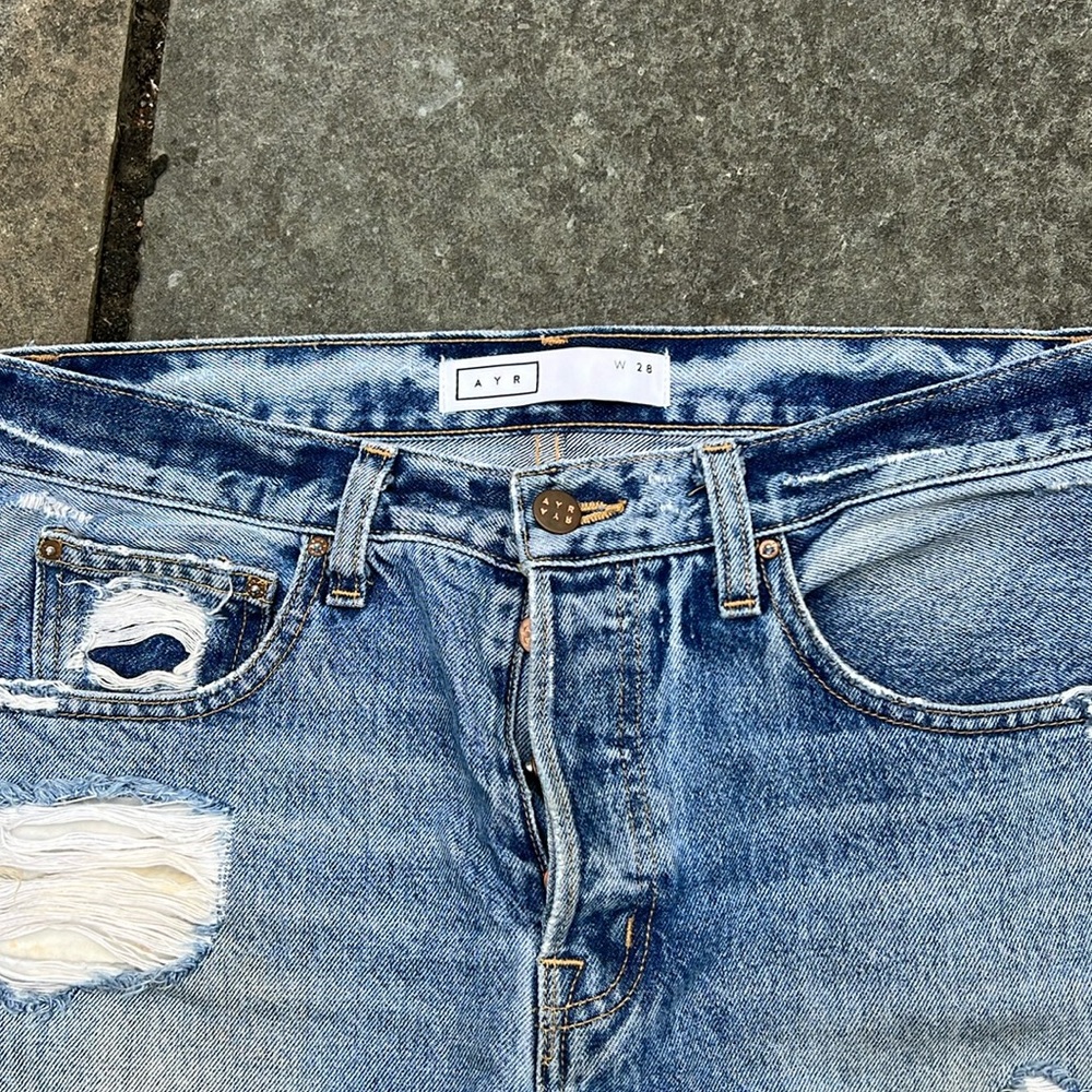 AYR destroyed boyfriend-style jeans
